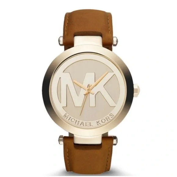 Michael Kors | Accessories | Michael Kors Goldtone Logo Tan 